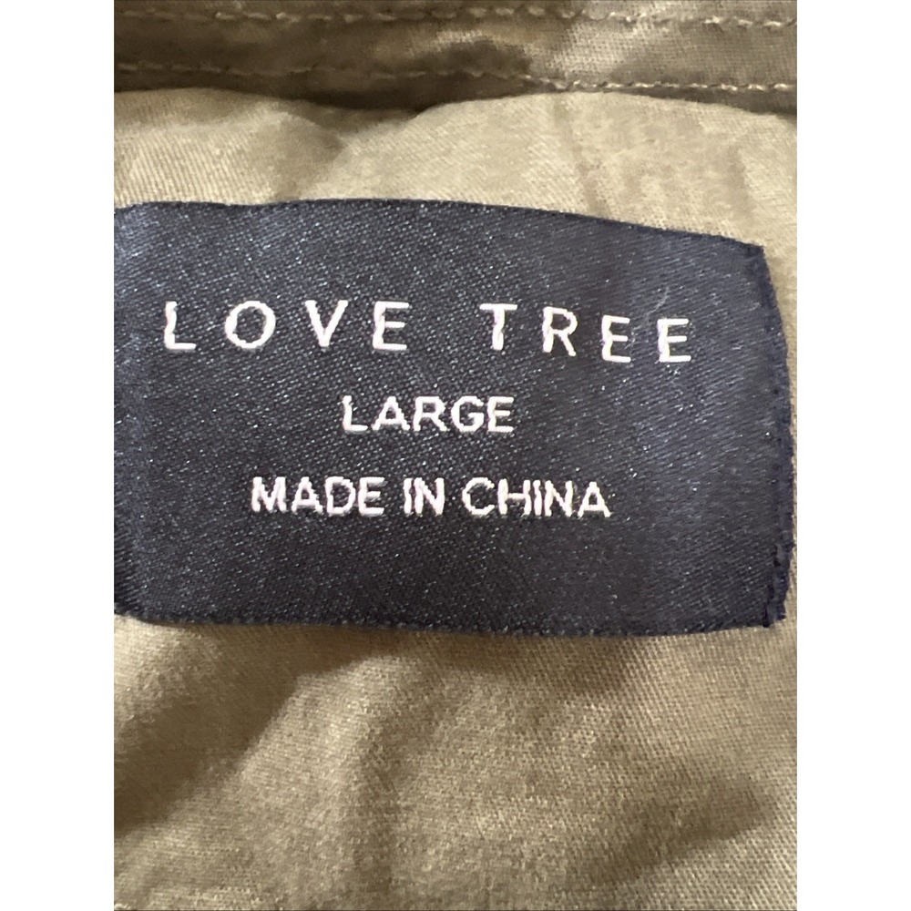 Love Tree‎ Jacket Women's Size  L Cotton Olive Green Bomber Jacket - Picture 5 of 8